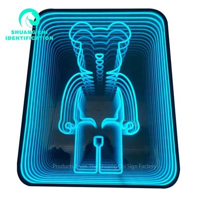 Tamaño personalizado Espejo de caracteres luminosos para infinidad de luz y sombra tecnológica