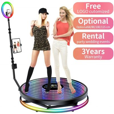 360 Photo Booth Establador automático de vidrio templado de metal fuerte LED 110-240V Voltado de entrada