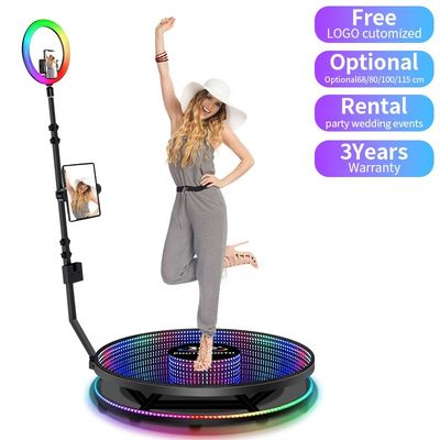 25 cm de altura de la plataforma automática 360 cabina para eventos al aire libre y fotografía selfie