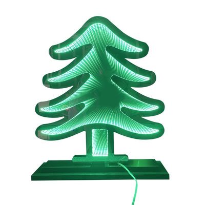 40cm de Navidad Neon Abyss Mirror Santa Infinity Mirror Sign Lights para las vacaciones