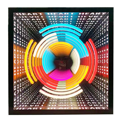 12V Personalizado de Neón Infinity Mirror LED Logotipo de múltiples capas 3d Bailando para la decoración de interiores