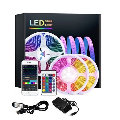 Decoración de interiores 5m 10m Luzes de banda LED RGB con control IR y SMD a prueba de agua 5050