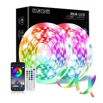 Modo de conmutación Bluetooth 5050 SMD 220V 110V 100m Habitación Smart Flexible LED Light Bar Inmágino RGB LED Strip Lights