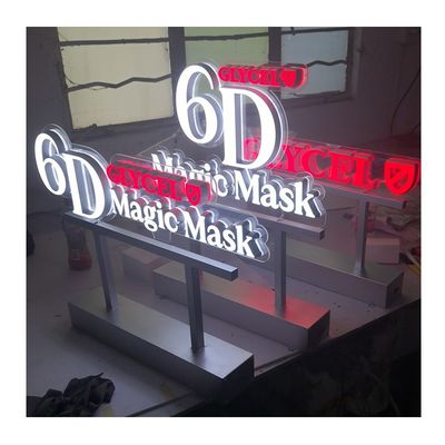 Signos de letras del alfabeto LED personalizados de doble cara iluminados para exhibición exterior interior