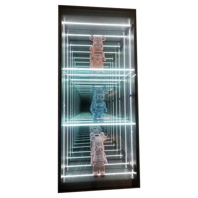 2024 Joyería de vidrio 3D Infinity Mirror Display Case Luz LED de alto brillo incluida