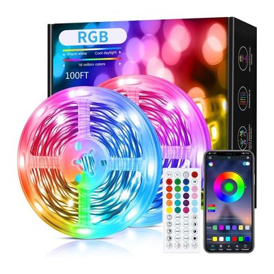 3M Aura BT Mesh Control de teléfono inteligente móvil APP Disminuible Flexible RGB SMD 5050 150 Luces de banda LED con 40 teclas Control remoto