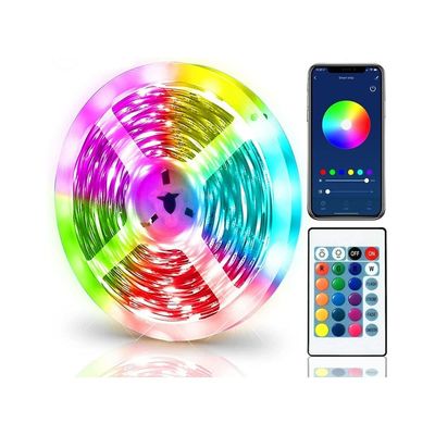 Decoración de la casa de moda luz de banda LED 12V 50ft 15m 5050 RGB con control remoto inteligente