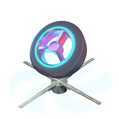 Pantalla de señalización digital de 180 cm en el metro Pantalla de animación LED de ventilador de holograma 3D