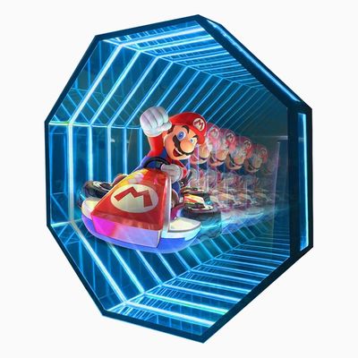 Caja de luz de espejo infinito de ventilador LED 3D resistente a la temperatura de 50 C para cualquier entorno