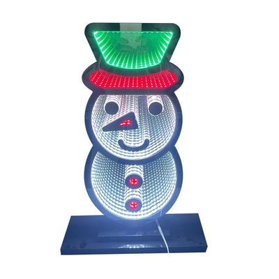 Decoración para el hogar hombre de nieve luz espejo infinito con 1000lm flujo luminoso y cable de alimentación