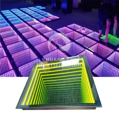 Luz de piso de baile portátil 3D Infinity LED espejo digital azulejos para bodas y fiestas