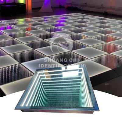 Luz de piso de baile portátil 3D Infinity LED espejo digital azulejos para bodas y fiestas