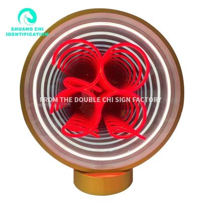 Fuente de luz LED Moda Senso de tecnología HD Vidrio templado Espejo de abismo Espejo de neón