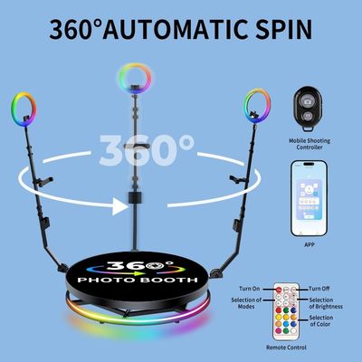 25cm altura de plataforma 360 fotobooth con máquina de vídeo automática y diseño profesional
