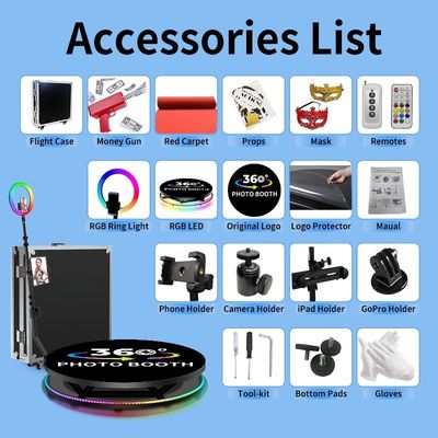 25cm altura de plataforma 360 fotobooth con máquina de vídeo automática y diseño profesional