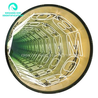 Material del marco Metal duradero Hd vidrio templado espejo abismo espejo de neón para fuente