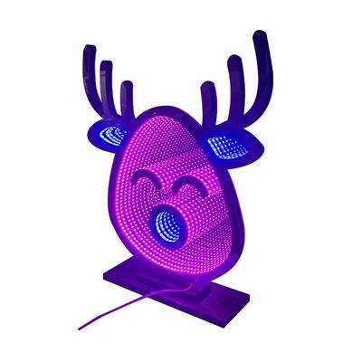 Lámpara de ciervo de Navidad de luz LED de banda acrílica espejo mágico para el efecto de iluminación festiva