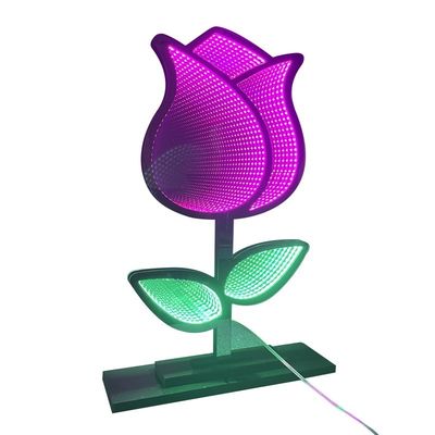 Espejo mágico acrílico Abyssal Espejo infinito más popular Flor de Navidad Luz LED