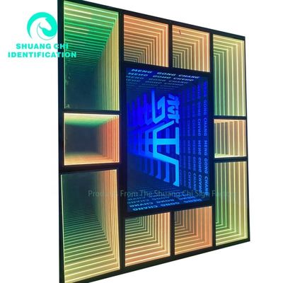 Exterior 3D LED ilumina el suelo Abismo espejo Neón Abiso espejo mágico tamaño personalizado
