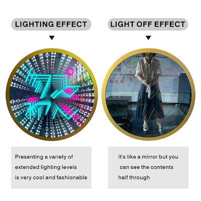 Exterior 3D LED ilumina el suelo Abismo espejo Neón Abiso espejo mágico tamaño personalizado