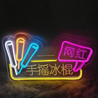 Signo de neón LED acrílico de neón flexible para logotipo exterior personalizado y voltaje DC12V/AC110-220V