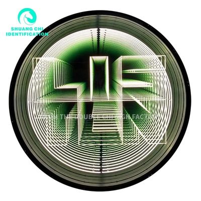 Consumo de energía 12V Espejo de infinito personalizado Signo de neón con palabras luminosas publicitarias