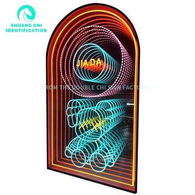 espesor personalizado 3D Neon Abyssal espejo a cuadros perfecto para la decoración interior de la tienda