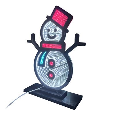 Cordón de alimentación Espejo infinito de doble cara luz LED espejo mágico acrílico hombre de nieve de Navidad