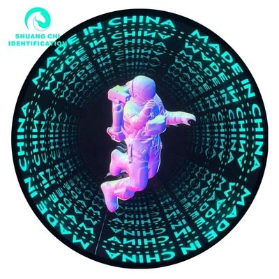 Luz y sombra tecnológicas 3D Neon Abyssal Mirror a cuadros 50x50 Neon Mirror