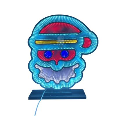 2- Estilo de personalización Luz LED espejo mágico acrílico para suministros de decoración navideña