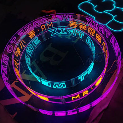 Decoración del hogar de colores ricos LED Ring Neon Sign Light con letras de neón personalizadas en la pared