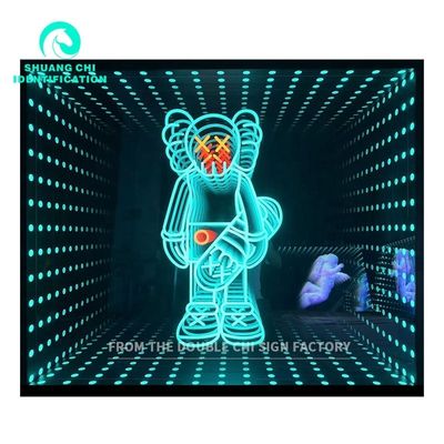 DC12V/AC110-220V Tamaño personalizado Tecnología de luz y sombra Infinity Mirror Neon