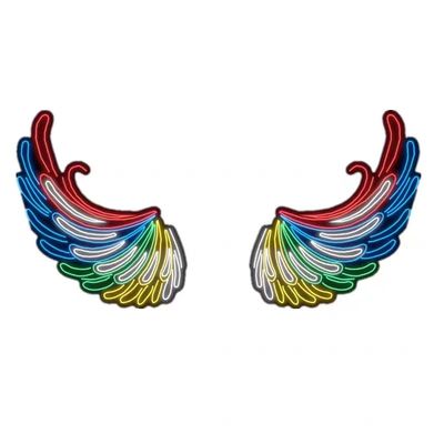 Big Angel Wings Neon Sign Decoración de eventos de fiesta llamativa con letras de marca