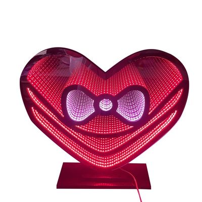 El amor de Navidad luz LED acrílico espejo mágico Abyssal espejo infinito para el cable de alimentación