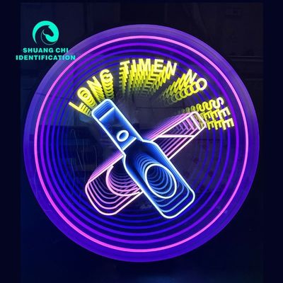 Publicidad personalizada Palabras luminosas Infinity Mirror Signo de neón con luz de neón realista 3D