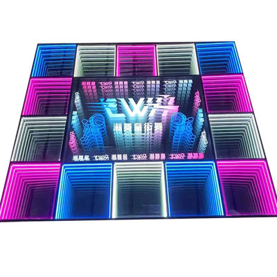 3D Infinity LED Espejo Fiesta de bodas LED Luces de piso de baile digitales para la boda de discoteca