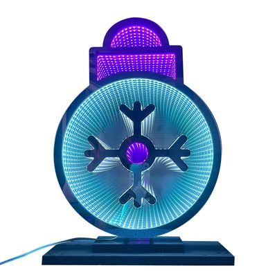 DC 12V luz LED de Navidad globo de nieve acrílico espejo mágico Abyssal infinito espejo