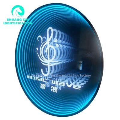 Luz LED de alto brillo Ilusión infinita Espejo de neón Signo para productos personalizados finales