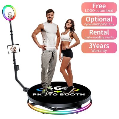 Selfie cumpleaños prop LED boda y eventos 360 Photo Booth con control remoto
