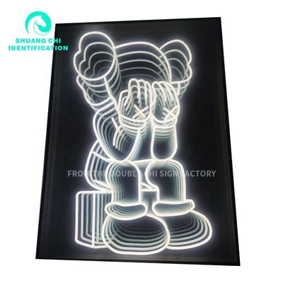 Instalación fija de tornillo de pared Casilla de acero inoxidable 3D LED espejo de abismo personalización
