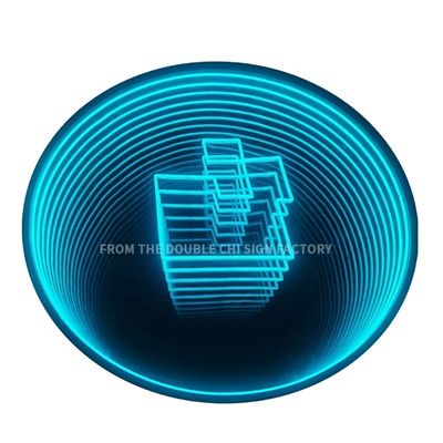 2023 Material Abismo 3D Estéreo Espejo Infinito Neón Personalizado con Líneas LED Fuente de luz
