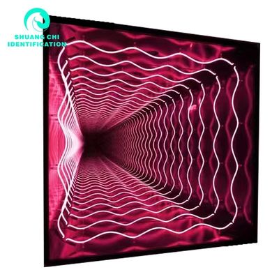 2023 Material Abismo 3D Estéreo Espejo Infinito Neón Personalizado con Líneas LED Fuente de luz