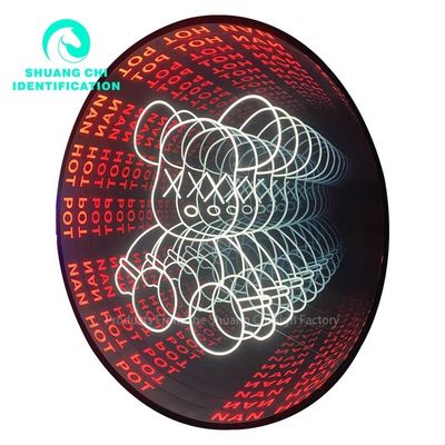 Señales de luz publicitarias para decoración de interiores 3D Stereo Túnel Abismo Infinity Mirror