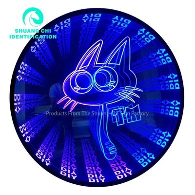 Señales de luz publicitarias para decoración de interiores 3D Stereo Túnel Abismo Infinity Mirror