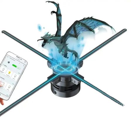 2300 Brillo Ventilador holográfico 3D con control Wifi y pantalla holográfica giratoria