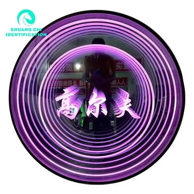 Enchufe de alimentación Infinity pantalla LED personalizada espejo señal de neón para cualquier organización