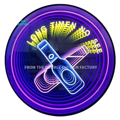 Enchufe de alimentación Infinity pantalla LED personalizada espejo señal de neón para cualquier organización