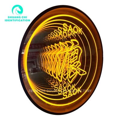 Espejo de abismo personalizado Espejo de neón para decoración de paredes Personalización contemporánea