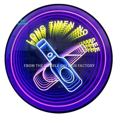 Líneas LED Fuente de luz Infinity Indicador de neón LED personalizado con redondez Octágono cuadrado