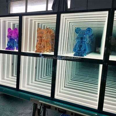 Casilla de visualización de espejo infinito de luz LED de alto brillo para decoraciones de productos 2024